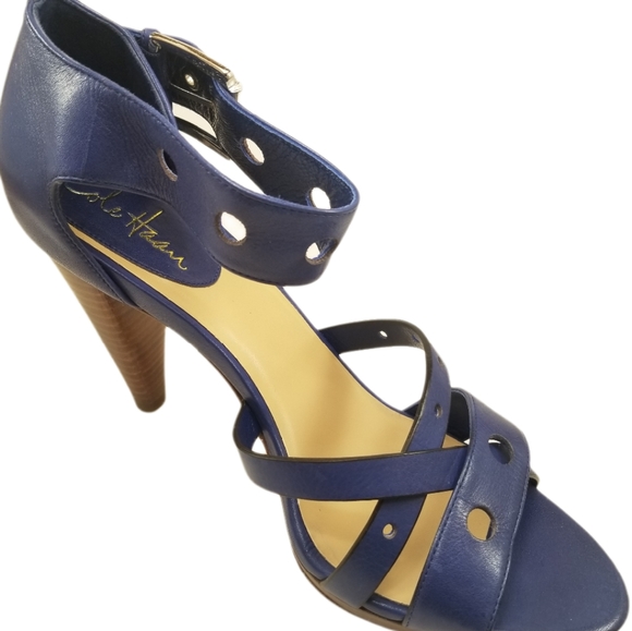 Sale 🔖 NEW Cole Haan Blue Whitney Heel Leather Sandal - Picture 3 of 11